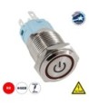 GLOBOSTAR® BUTTON 70786 Φωτιζόμενος Χωνευτός Διακόπτης Push On LED DC 12V 1 x 3A 690W Max Αδιάβροχο IP65 Κόκκινο - Μ1.8 x Π1.8 x Υ2cm